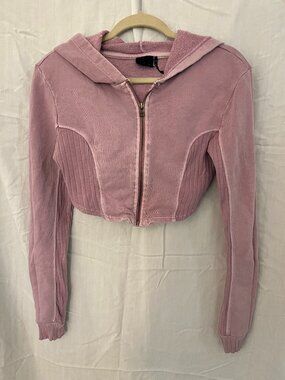 Pink Cropped Urban Outfitters Medium zip up